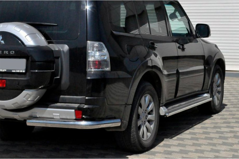 Mitsubishi Pajero Wagon IV 2006-2021 Barra Posteriore AK003 (Acciaio Inox) Foto 1