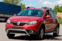 Renault Sandero 2013-2022 Protezione Anteriore WT007 (Acciaio Inox) foto 2