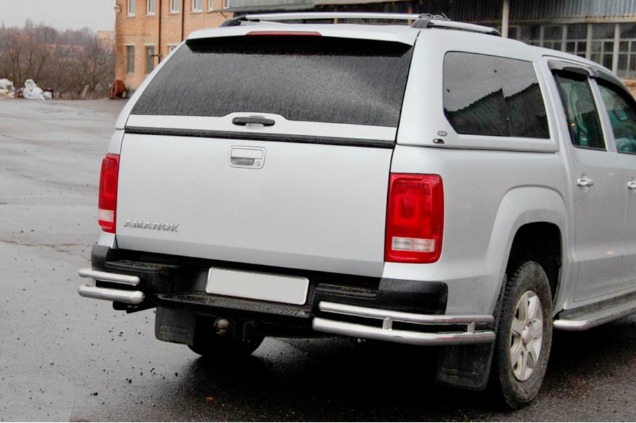 Volkswagen Amarok 2010-2022 Angolari posteriori AK003-Double (2 pz, acciaio inox) Foto 3