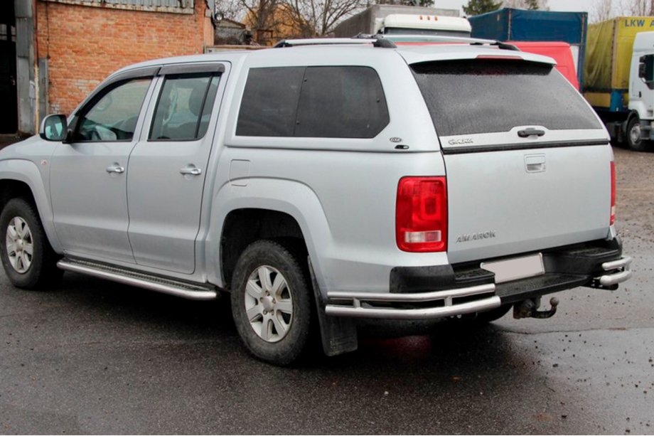 Volkswagen Amarok 2010-2022 Angolari posteriori AK003-Double (2 pz, acciaio inox) Foto 5