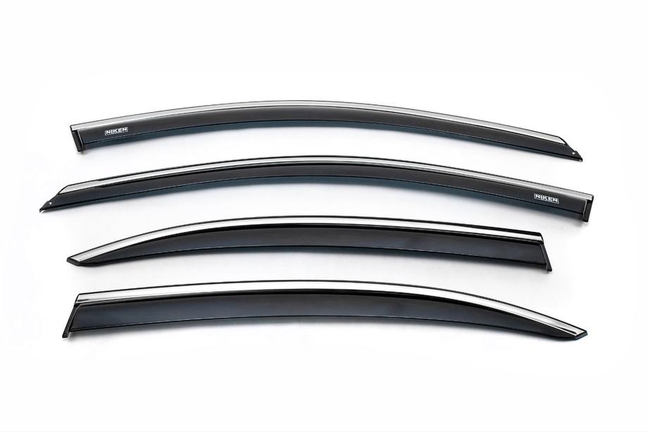 Volkswagen Jetta 2011-2018 Deflettori finestrini con striscia cromata (4 pz, Niken) Foto 3