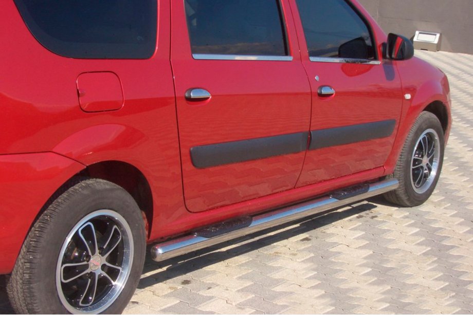 Dacia Logan MCV 2004-2014 Tubi Laterali (2 pz, Acciaio Inox) 60 mm, con inserti in plastica Foto 3