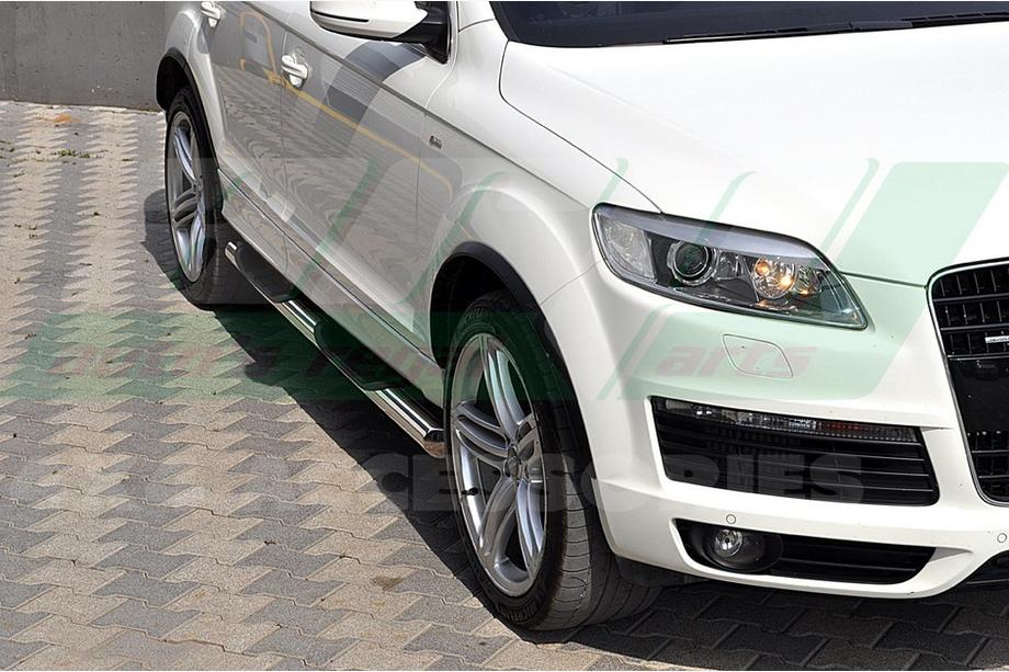 Audi Q7 2005-2015 Tubi Laterali (2 pz, Acciaio Inox) d60 con inserti in plastica Foto 5