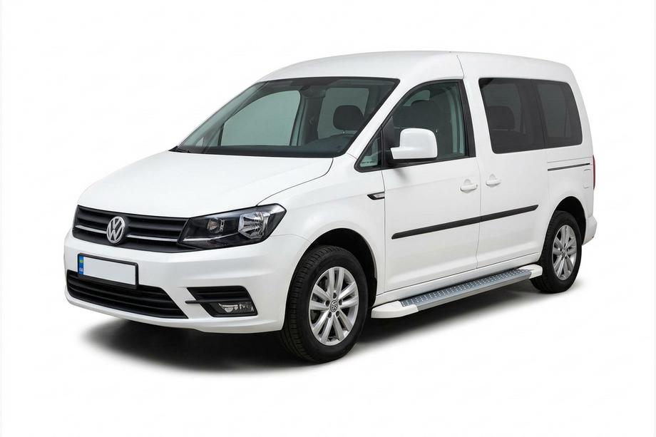 Volkswagen Caddy 2015-2020 Pedane Laterali Allmond White (2 pz, Alluminio) Image