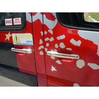 Coperture Maniglie Porta Cromate (4 pz, Acciaio Inox) Mercedes Sprinter W901/902/903/904/905 1995–2006 foto 3
