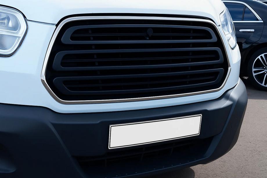 Ford Transit 2014- Cornice Griglia Cromata (2014-2018, 2 pz, Acciaio Inox) OmsaLine - Acciaio Inox Italiano Image