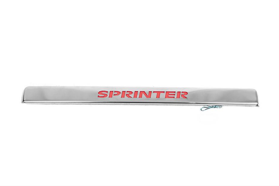 Mercedes Sprinter W906 2006–2018 Modanatura in acciaio inox sopra la targa con luce Foto 2
