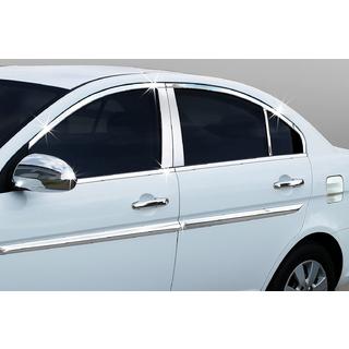 Kit completo cornici finestrini acciaio inox (14 pezzi) Hyundai Accent 2006-2010 foto 1