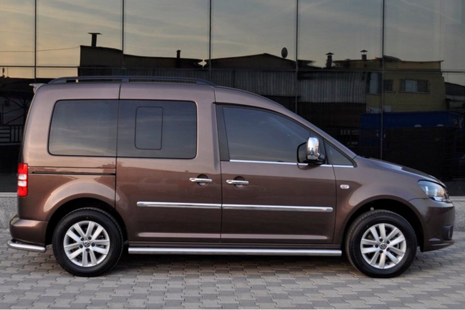 Volkswagen Caddy 2004-2010 Barre Laterali BB001 (2 pz, acciaio inox) d60, Passo Maxi Foto 5