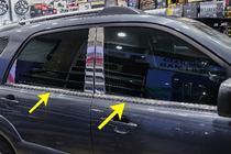Kia Sportage 2004-2010 Cornici finestrini acciaio inox (6 pz) Carmos - Acciaio Inox Turco foto 1