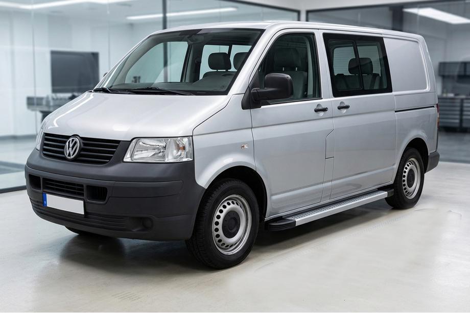Volkswagen T5 Transporter 2003-2010 Pedane Laterali Maya V2 (2 pz, Alluminio) Passo Lungo Image