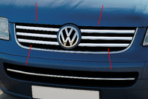 Volkswagen T5 Multivan 2003–2010 Coperture Griglia Cromate (6 pz, Acciaio Inox) foto 1