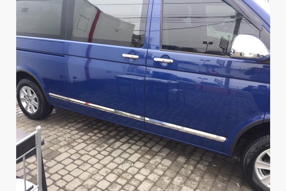 Volkswagen T5 2010-2015 Modanature Porte Acciaio Inox Cromo 1 Porta, Lunga, Carmos - Acciaio Turco Foto 7