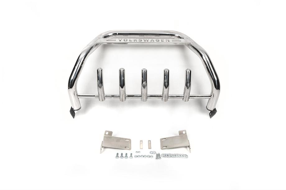 Volkswagen T5 2010-2015 Paraurti Anteriore WT003 (Acciaio Inox) 60 mm, con scritta Foto 3