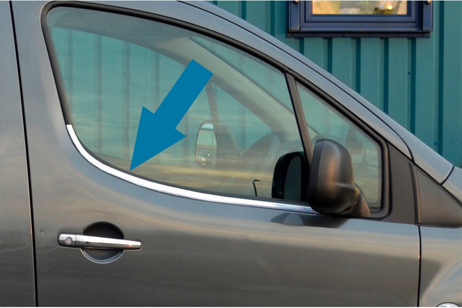 Peugeot Partner Tepee 2008-2018 Cornici Finestrini (2 pz, Acciaio Inox) OmsaLine - Acciaio Inox Italiano Image