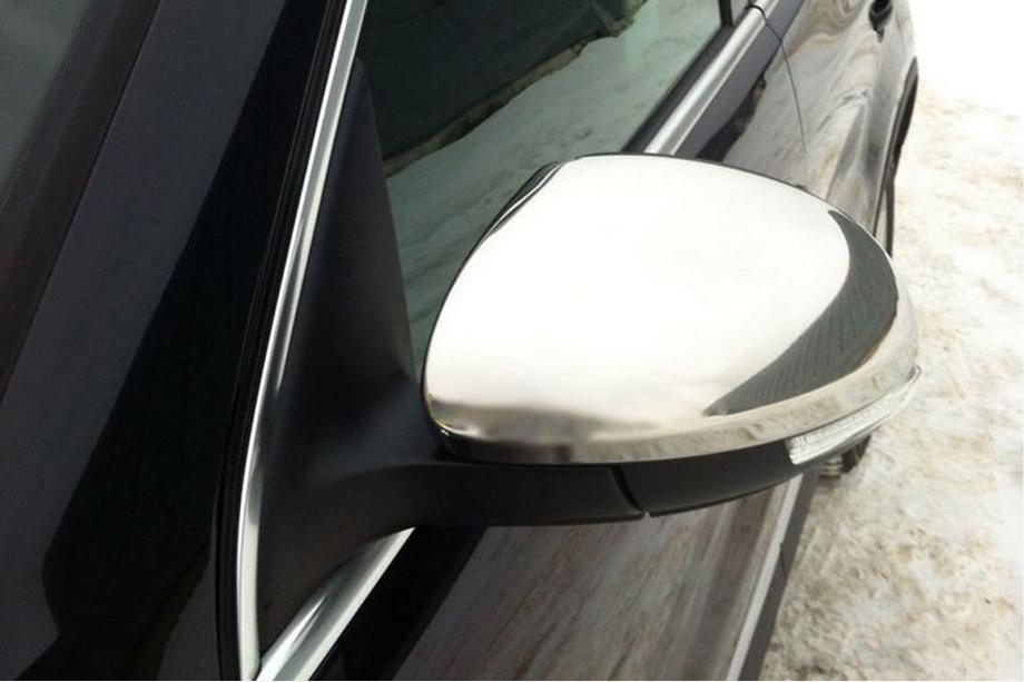 Volkswagen Tiguan 2007-2016 Coperture Specchietti (2 pz, Acciaio Inox) Carmos - Acciaio Inox Turco Foto 4