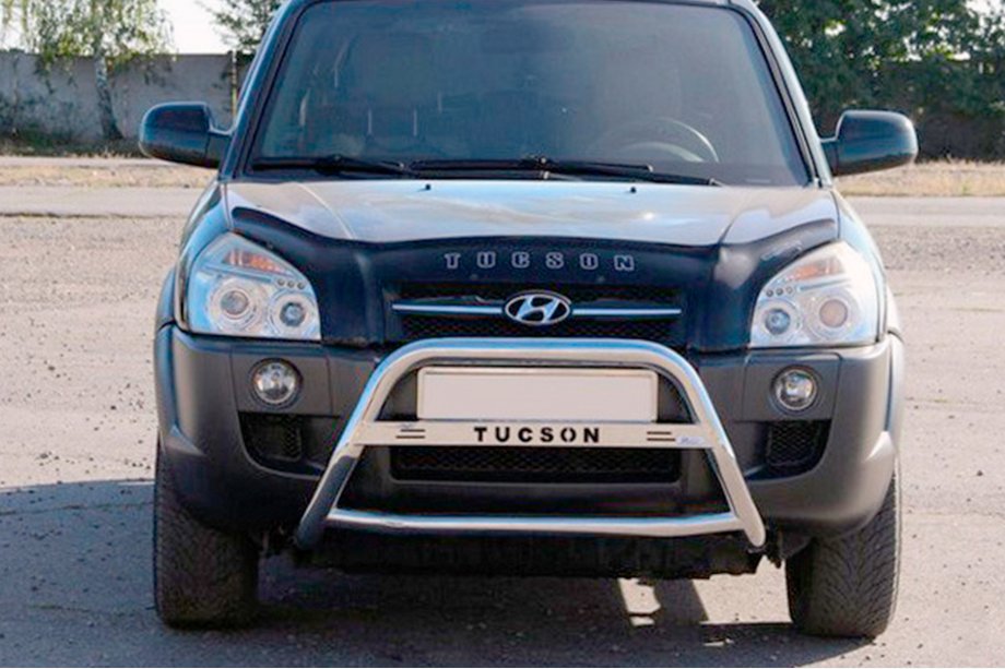 Hyundai Tucson JM 2004- Protezione Anteriore WT025 (Acciaio Inox) Image