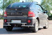 SsangYong Action 2005-2018 Protezione Posteriore AK005-2 (Acciaio Inox) foto 3