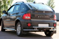 SsangYong Action 2005-2018 Protezione Posteriore AK005-2 (Acciaio Inox) foto 1