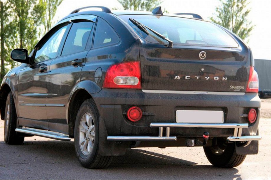 SsangYong Action 2005-2018 Protezione Posteriore AK005-2 (Acciaio Inox) Image