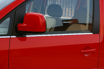 Volkswagen Caddy 2010-2015 Cornici inferiori finestrini acciaio inox Anteriori, Carmos - Acciaio Turco foto 2