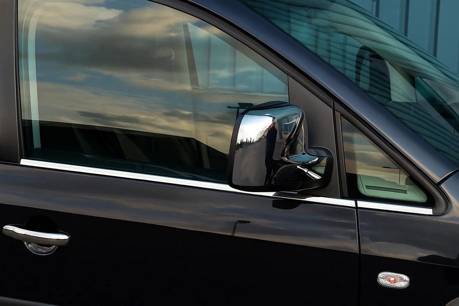 Volkswagen Caddy 2010-2015 Cornici inferiori finestrini acciaio inox Anteriori, Carmos - Acciaio Turco Image