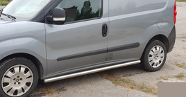 Fiat Doblo II 2010-2022 Tubi Laterali (2 pz, Acciaio Inox) 60mm, Passo Maxi foto 4