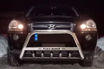 Hyundai Tucson JM 2004- Protezione Anteriore WT004 (Acciaio Inox) foto 3