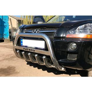 Protezione Anteriore WT004 (Acciaio Inox) Hyundai Tucson JM 2004- foto 2