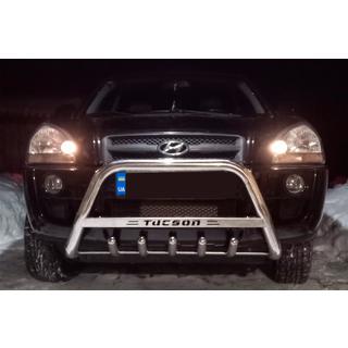 Protezione Anteriore WT004 (Acciaio Inox) Hyundai Tucson JM 2004- foto 3