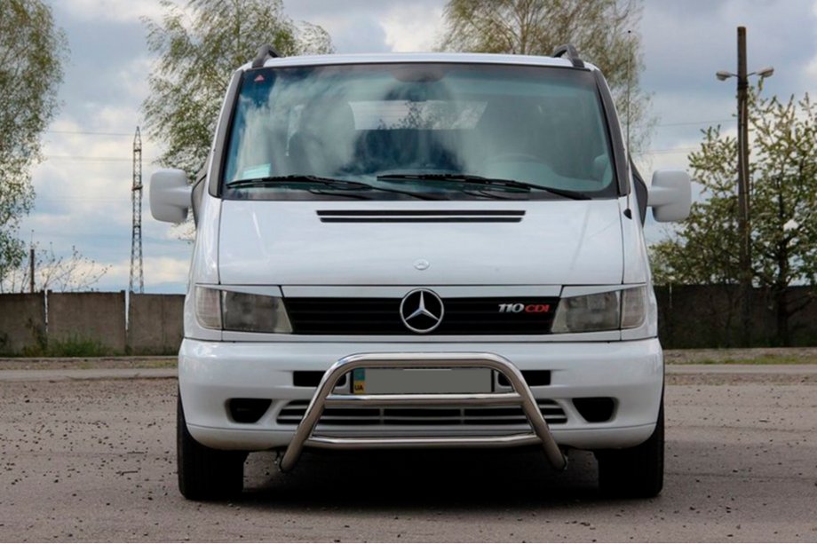 Mercedes Vito W638 1996-2003 Protezione Anteriore WT022 (Acciaio Inox) Image