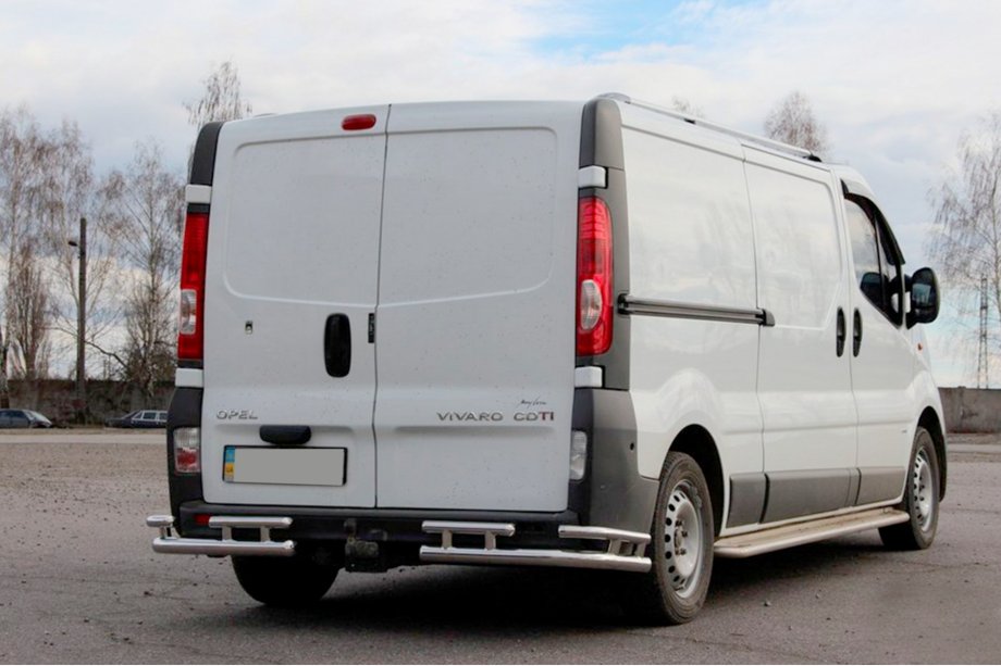 Renault Trafic 2001–2015 Protezione Posteriore AK003-Plus-2 (Acciaio Inox) Image