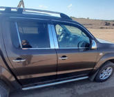 Volkswagen Amarok 2010-2022 Cornici finestrini acciaio inox (4 strisce) OmsaLine - Acciaio Inox Italiano foto 3
