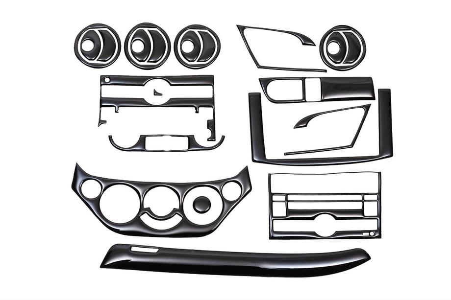 Chevrolet Aveo T250 2005-2011 Coperture cruscotto (Set grande) Legno Scuro Foto 3