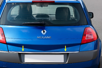 Renault Megane II 2004-2009 Modanatura bagagliaio acciaio inox HB, Carmos - Acciaio Turco foto 1