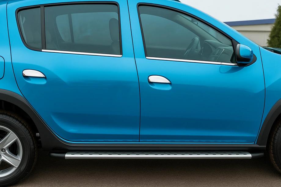 Renault Sandero 2007-2013 Cornici esterne finestrini acciaio inox (4 pz) OmsaLine - Acciaio Inox Italiano Image