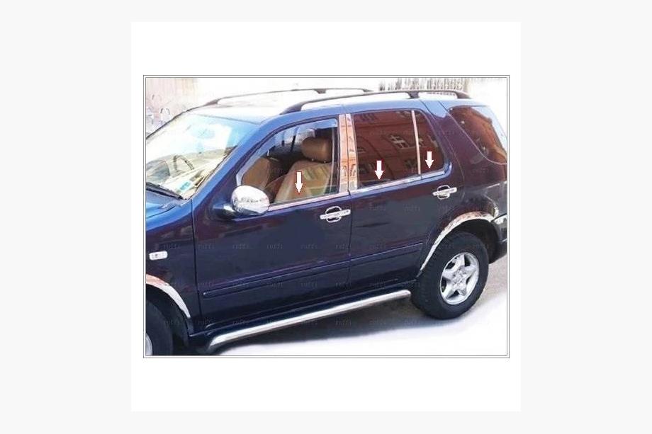 Mercedes ML W163 1997-2005 Cornici esterne finestrini acciaio inox (6 pz) Carmos - Acciaio Inox Turco Foto 5