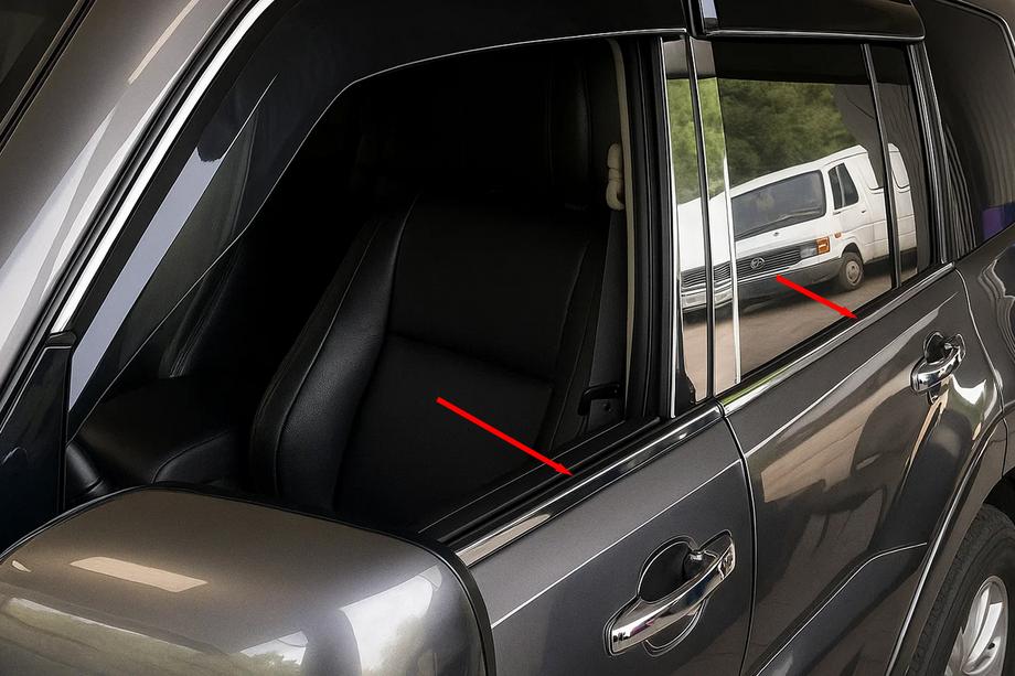 Mitsubishi Pajero Wagon IV 2006-2021 Cornici Finestrini Acciaio Inox (4 pz) Image