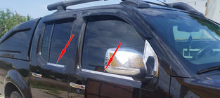 Nissan Navara 2006-2015 Cornici esterne finestrini acciaio inox (4 pz) foto 4