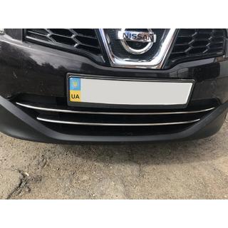 Listelli per griglia inferiore (2 pz, acciaio inox) Nissan Qashqai 2010-2014 foto 1