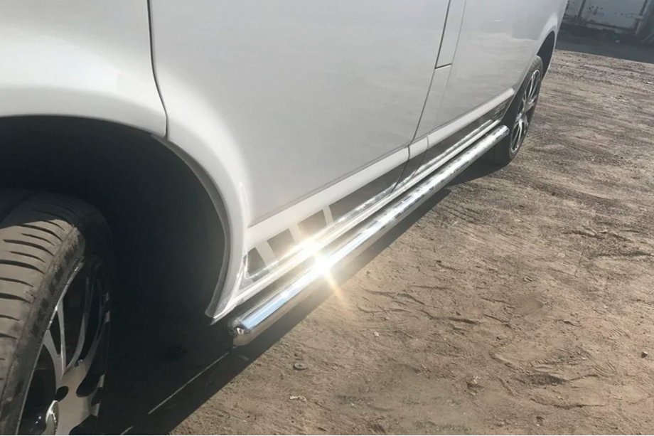 Volkswagen T5 2010-2015 Barre Laterali (2 pz, Acciaio Inox) 60mm, Passo Corto Foto 3