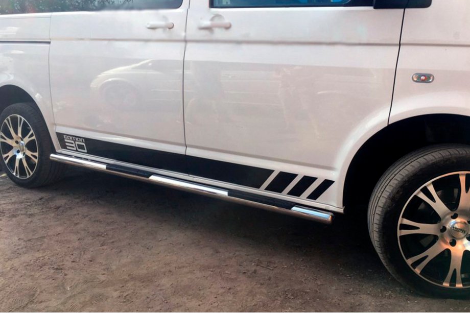 Volkswagen T5 2010-2015 Barre Laterali (2 pz, Acciaio Inox) 60mm, Passo Corto Foto 8