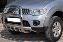 Mitsubishi Pajero Sport 2008-2015 Protezione Anteriore QT007 (Acciaio Inox) foto 3