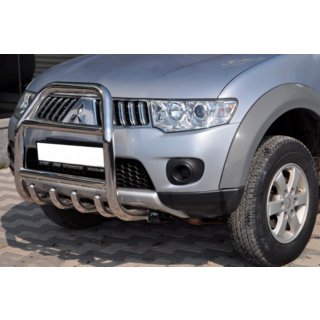 Protezione Anteriore QT007 (Acciaio Inox) Mitsubishi Pajero Sport 2008-2015 foto 3