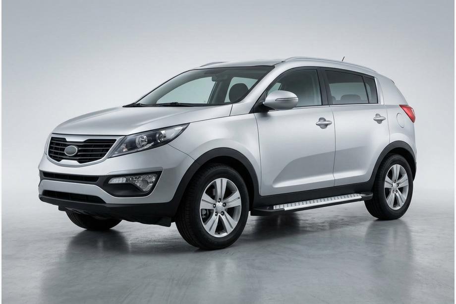 Kia Sportage 2010-2015 Pedane Laterali Allmond Grey (2 pz, Alluminio) Foto 1