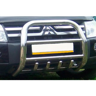 Protezione Anteriore QT011 (Acciaio Inox) Mitsubishi Pajero Wagon IV 2006-2021 foto 3
