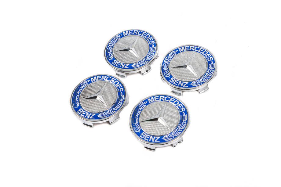 Mercedes-Benz Copri mozzo ruota 71/75 mm senza anello (4 pz, blu V2) Foto 4