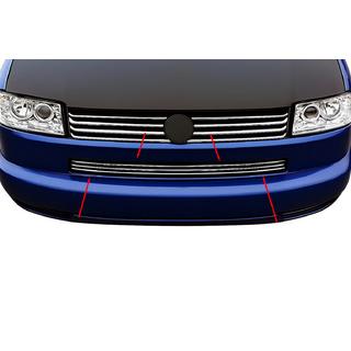 Inserti griglia paraurti Cofano Dritto (3 pz, Acciaio Inox) Volkswagen T4 Transporter 1990-2003 foto 1
