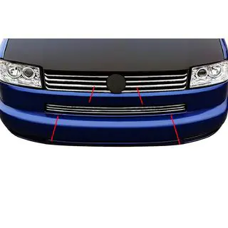 Inserti griglia paraurti Cofano Dritto (3 pz, Acciaio Inox) Volkswagen T4 Transporter 1990-2003 foto 1