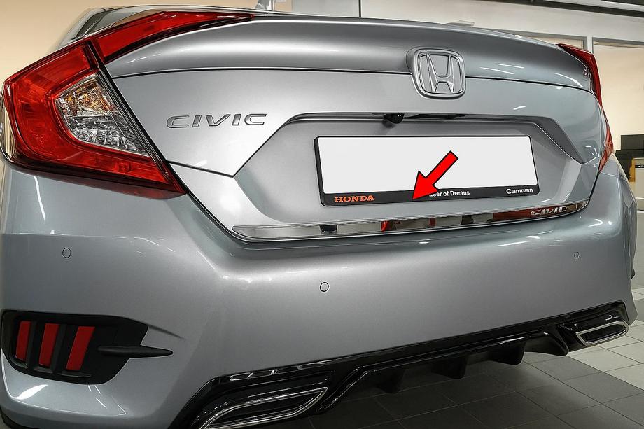 Honda Civic Sedan X 2016-2021 Modanatura bagagliaio acciaio inox Image
